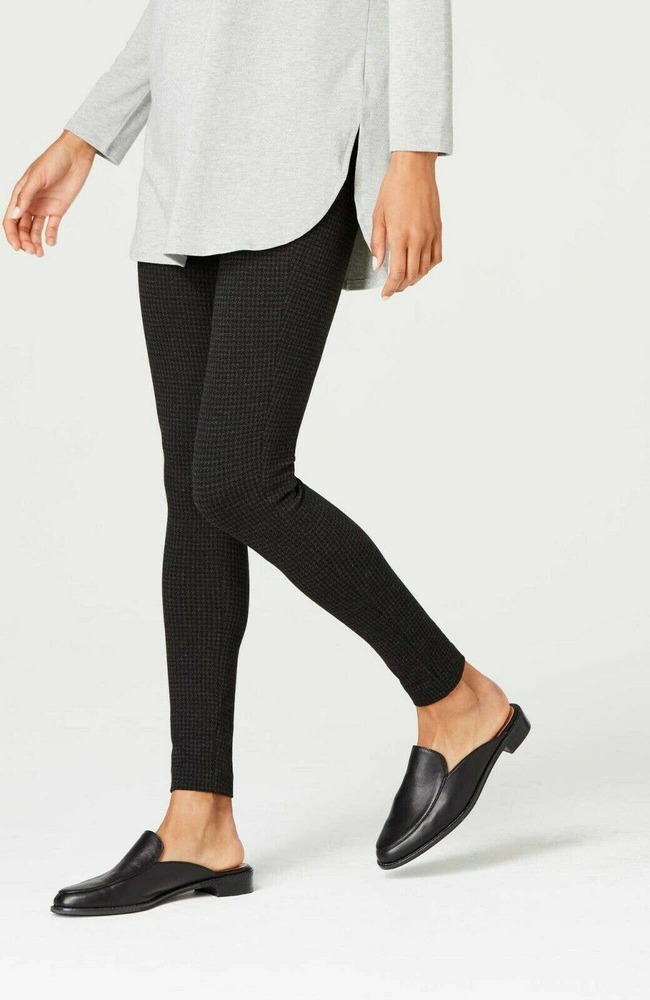 SOLD NWT J.Jill Medium (10/12) Ponte Leggings - Black/Dark Charcoal Houndstooth